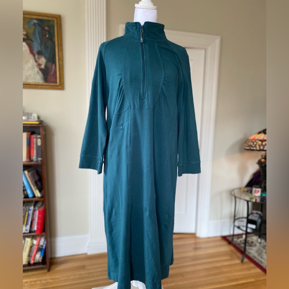Athleta Teal Blue Long Sleeve Dress With Zipper Size 1X